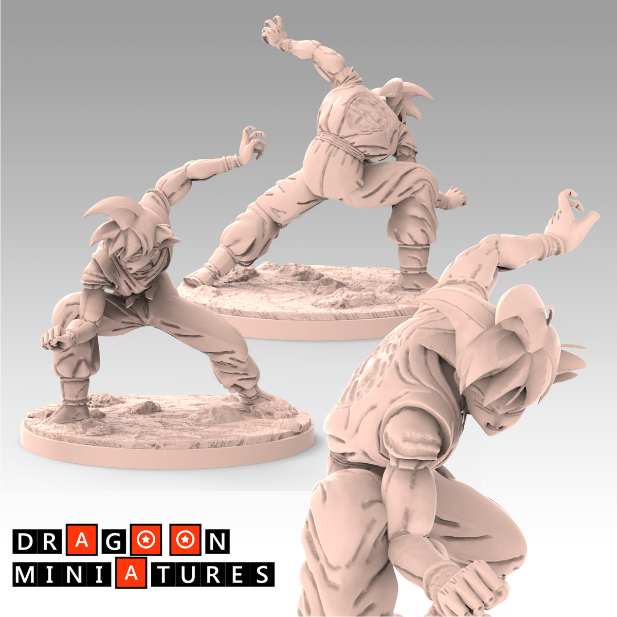 DBZ Saiyan Saga P1 Miniatures Raditz Goku Piccolo Gohan Saibaman 28mm DnD Resin