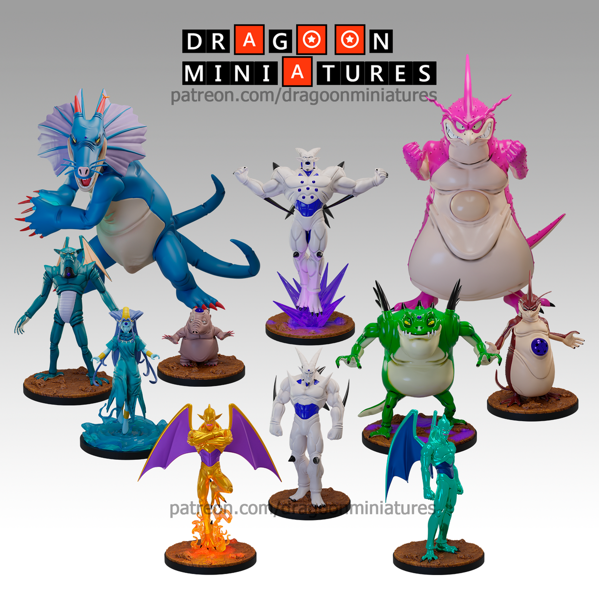 DBZ GT Pack 5 Miniatures Omega Shenron SSJ 4Gogeta 28mm DnD RPG Resin Figures
