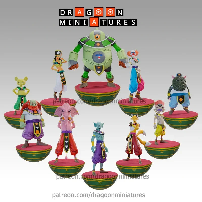 DBZ Super Gods of Destruction Pack Miniatures Belmod Heles Liquir 32mm DnD Resin