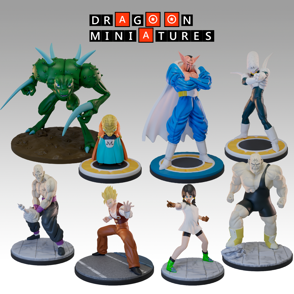 DBZ Buu Saga Miniatures Dabura Babidi Videl Gohan  DnD Tabletop RPG Resin Set