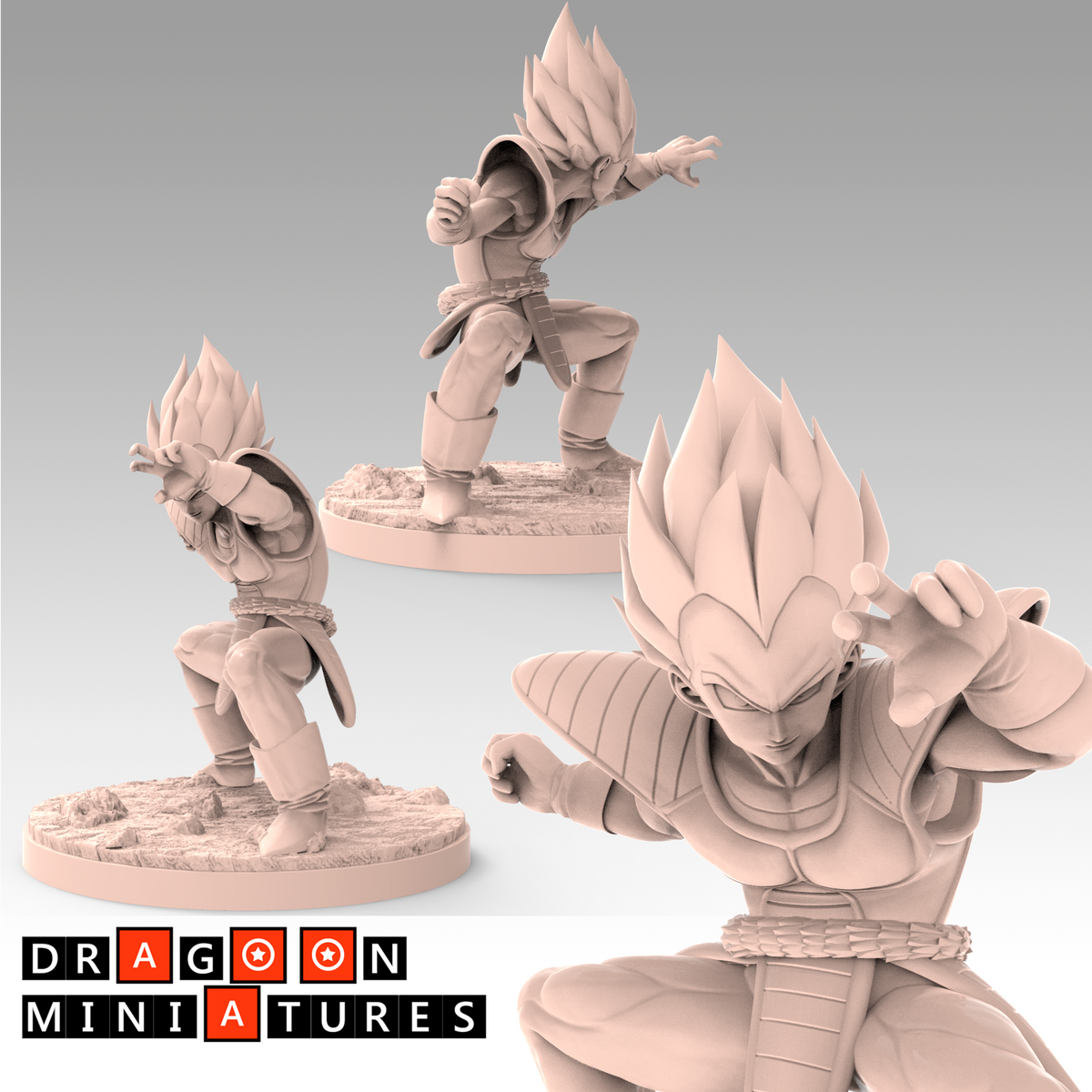 DBZ Saiyan Saga P1 Miniatures Raditz Goku Piccolo Gohan Saibaman 28mm DnD Resin
